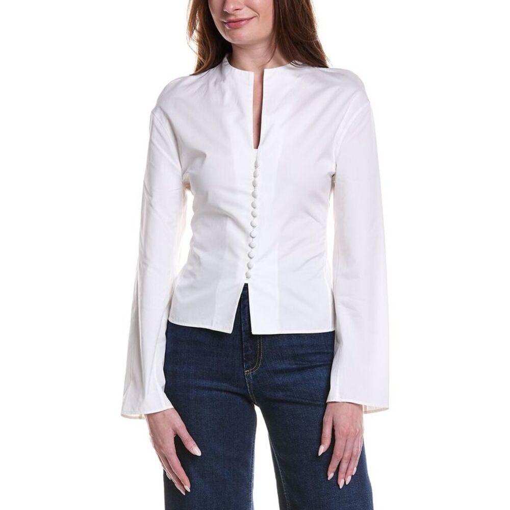 Fforme Womens Yancy Cropped Tailcoat Jacket, White